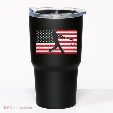 Baseball Player USA American Flag Tumbler