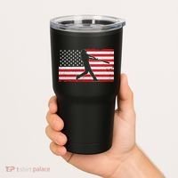 Baseball Player USA American Flag Tumbler thumb 2