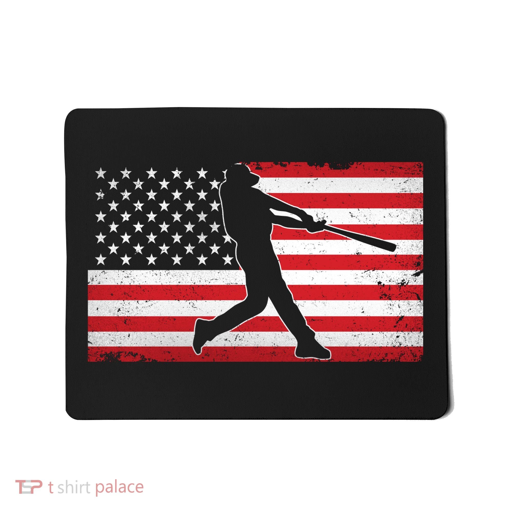 Baseball Player USA American Flag Mousepad