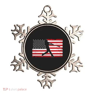 Baseball Player USA American Flag Ornament