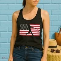 Baseball Player USA American Flag Women's Tank Top thumb 2
