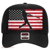 Baseball Player USA American Flag Hat thumb 0