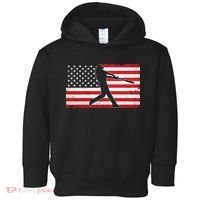 Baseball Player USA American Flag Toddler Hoodie thumb 0