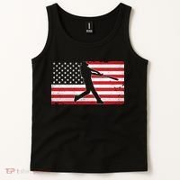 Baseball Player USA American Flag Tank Top thumb 2