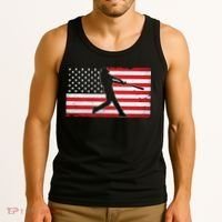 Baseball Player USA American Flag Tank Top thumb 3
