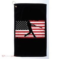 Baseball Player USA American Flag Golf Towel thumb 0
