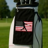 Baseball Player USA American Flag Golf Towel thumb 2