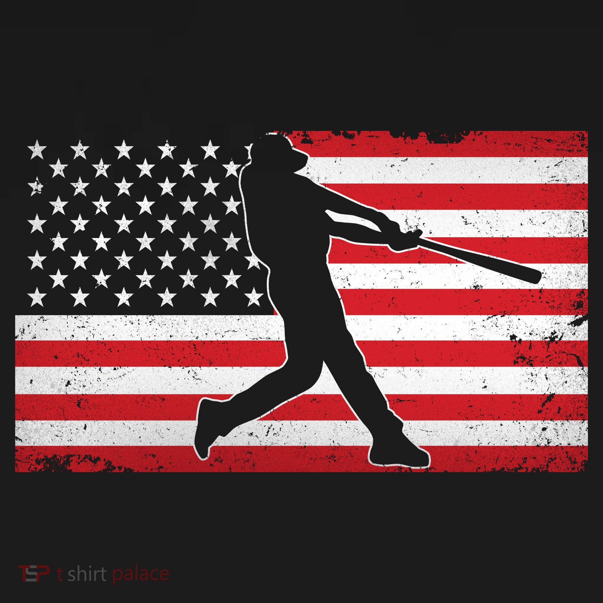 Baseball Player USA American Flag Toddler T-Shirt