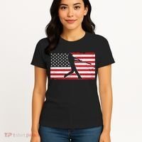 Baseball Player USA American Flag Women's T-Shirt thumb 4