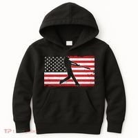 Baseball Player USA American Flag Kids Hoodie thumb 0
