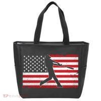 Baseball Player USA American Flag Tote Bag thumb 0