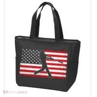 Baseball Player USA American Flag Tote Bag thumb 3