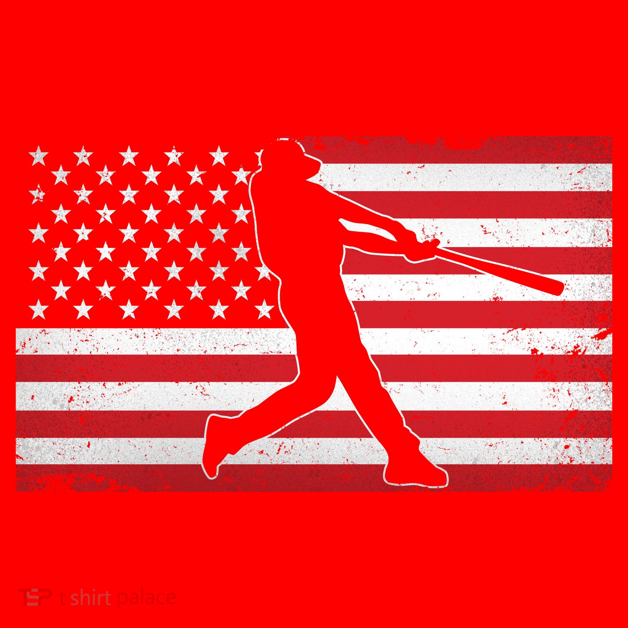 Baseball Player USA American Flag Santa Hat