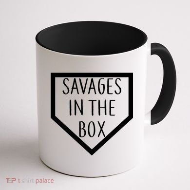 Baseball Savages In The Box Home Plate Coffee Mug back