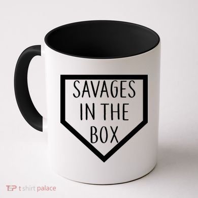 Baseball Savages In The Box Home Plate Coffee Mug