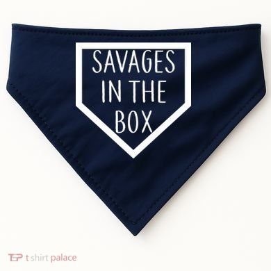 Baseball Savages In The Box Home Plate USA-Made Doggie Bandana
