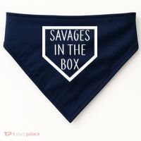 Baseball Savages In The Box Home Plate USA-Made Doggie Bandana thumb 0