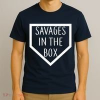 Baseball Savages In The Box Home Plate T-Shirt thumb 3