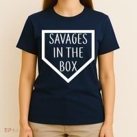 Baseball Savages In The Box Home Plate T-Shirt thumb 4