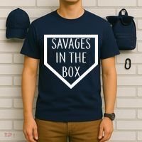 Baseball Savages In The Box Home Plate T-Shirt thumb 6