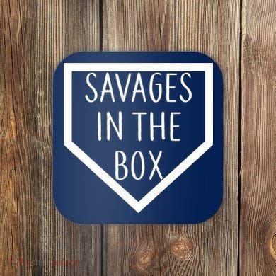 Baseball Savages In The Box Home Plate Coaster