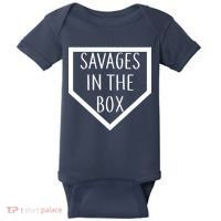 Baseball Savages In The Box Home Plate Baby Bodysuit thumb 0