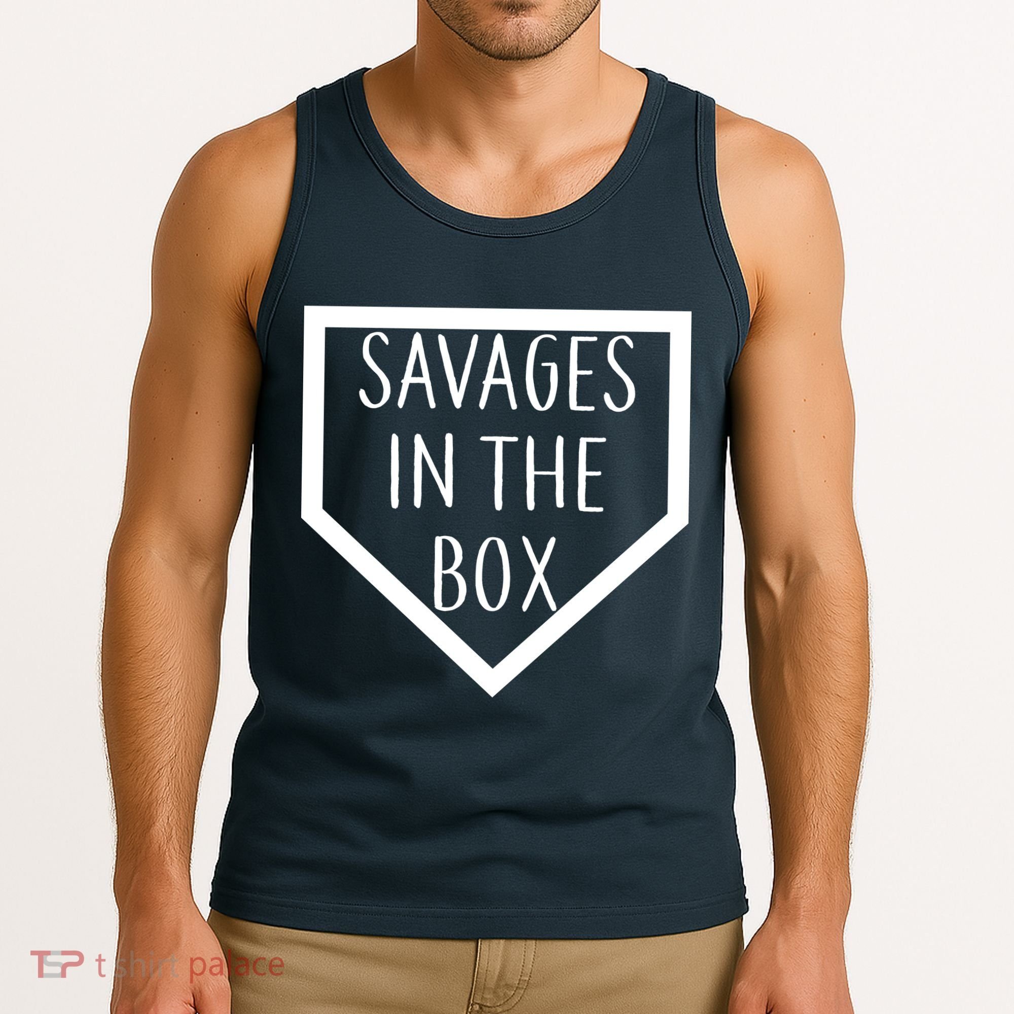 Baseball Savages In The Box Home Plate Tank Top