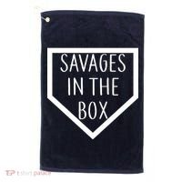 Baseball Savages In The Box Home Plate Golf Towel thumb 0