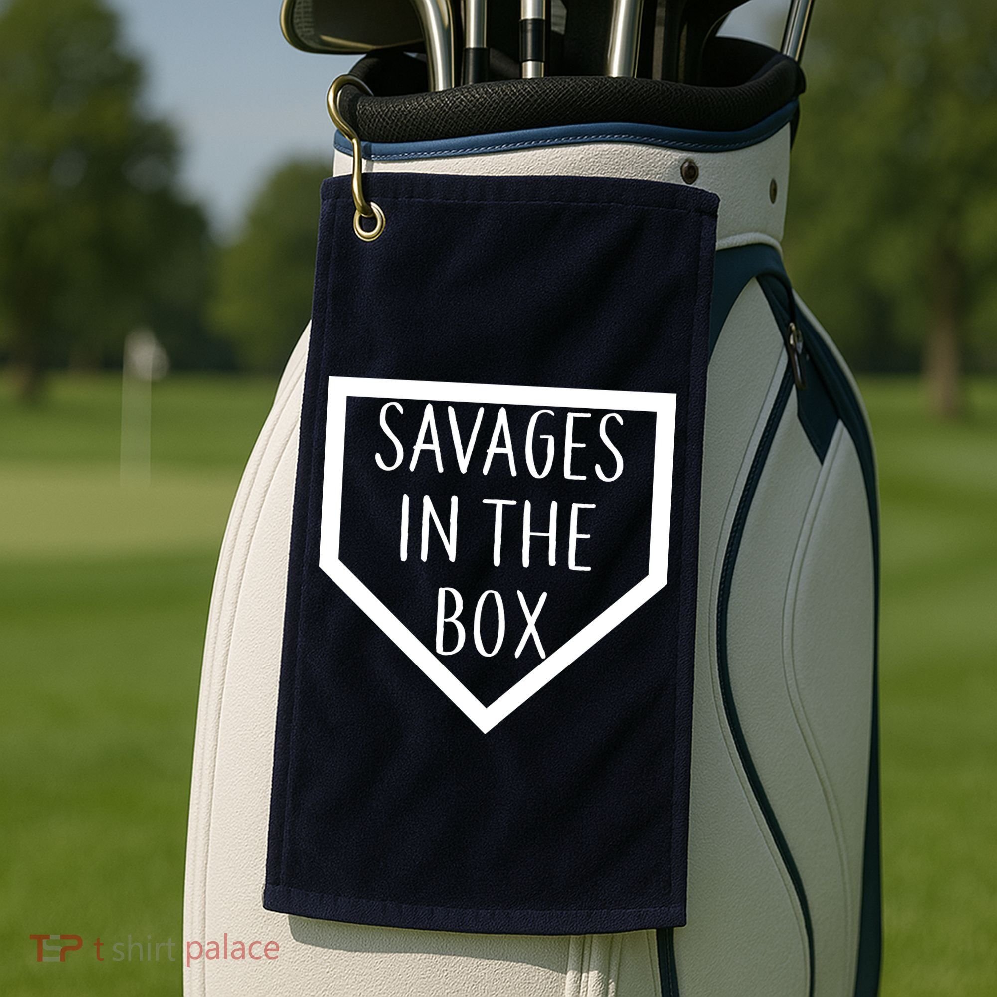 Baseball Savages In The Box Home Plate Golf Towel