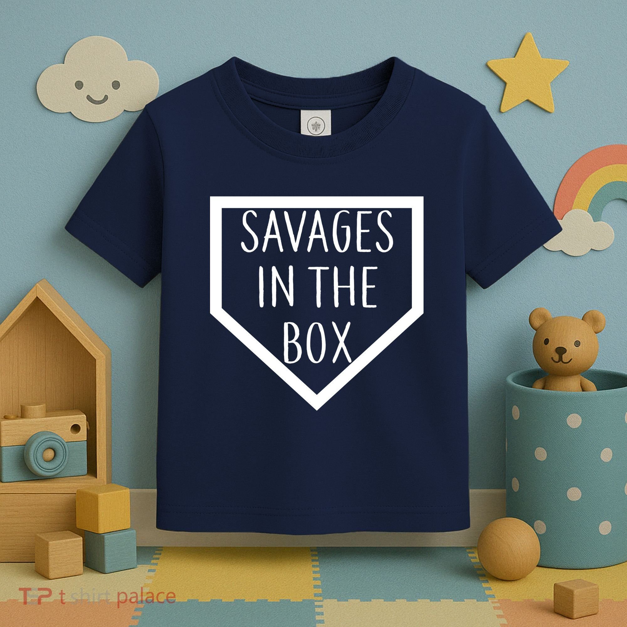 Baseball Savages In The Box Home Plate Toddler T-Shirt