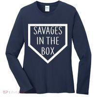 Baseball Savages In The Box Home Plate Women's Long Sleeve Shirt thumb 0