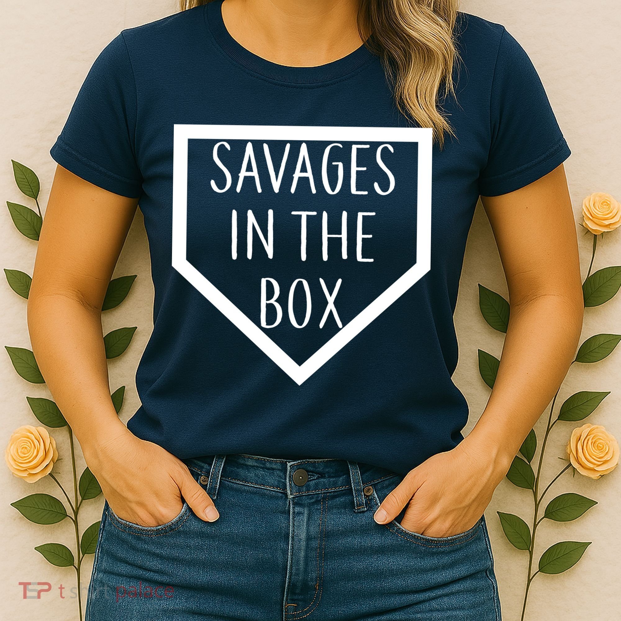 Baseball Savages In The Box Home Plate Women's T-Shirt