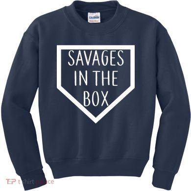 Baseball Savages In The Box Home Plate Kids Sweatshirt