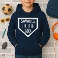 Baseball Savages In The Box Home Plate Kids Hoodie thumb 2