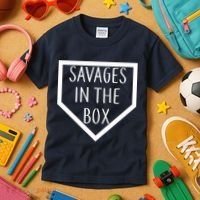 Baseball Savages In The Box Home Plate Kids T-Shirt thumb 3