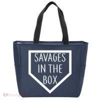 Baseball Savages In The Box Home Plate Tote Bag thumb 0