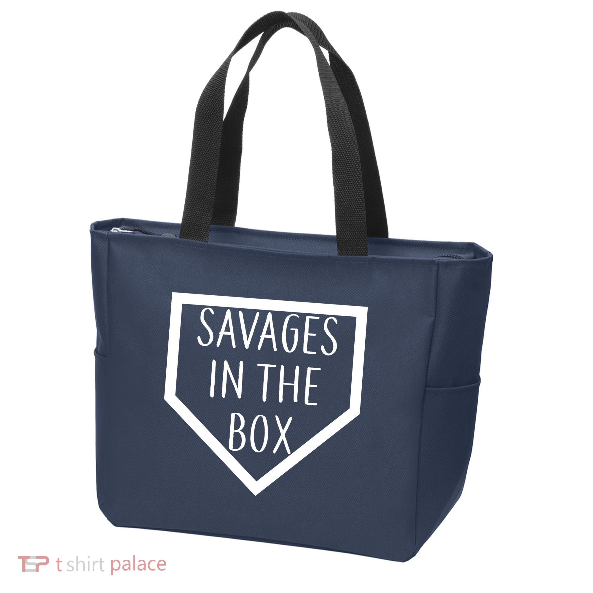 Baseball Savages In The Box Home Plate Tote Bag