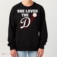 Baseball She Loves The D Los Angeles Women's Sweatshirt thumb 0