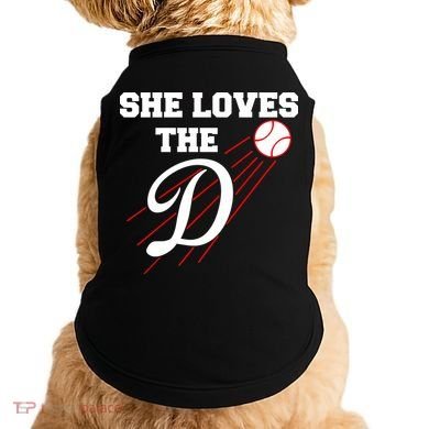 Baseball She Loves The D Los Angeles Doggie Tank