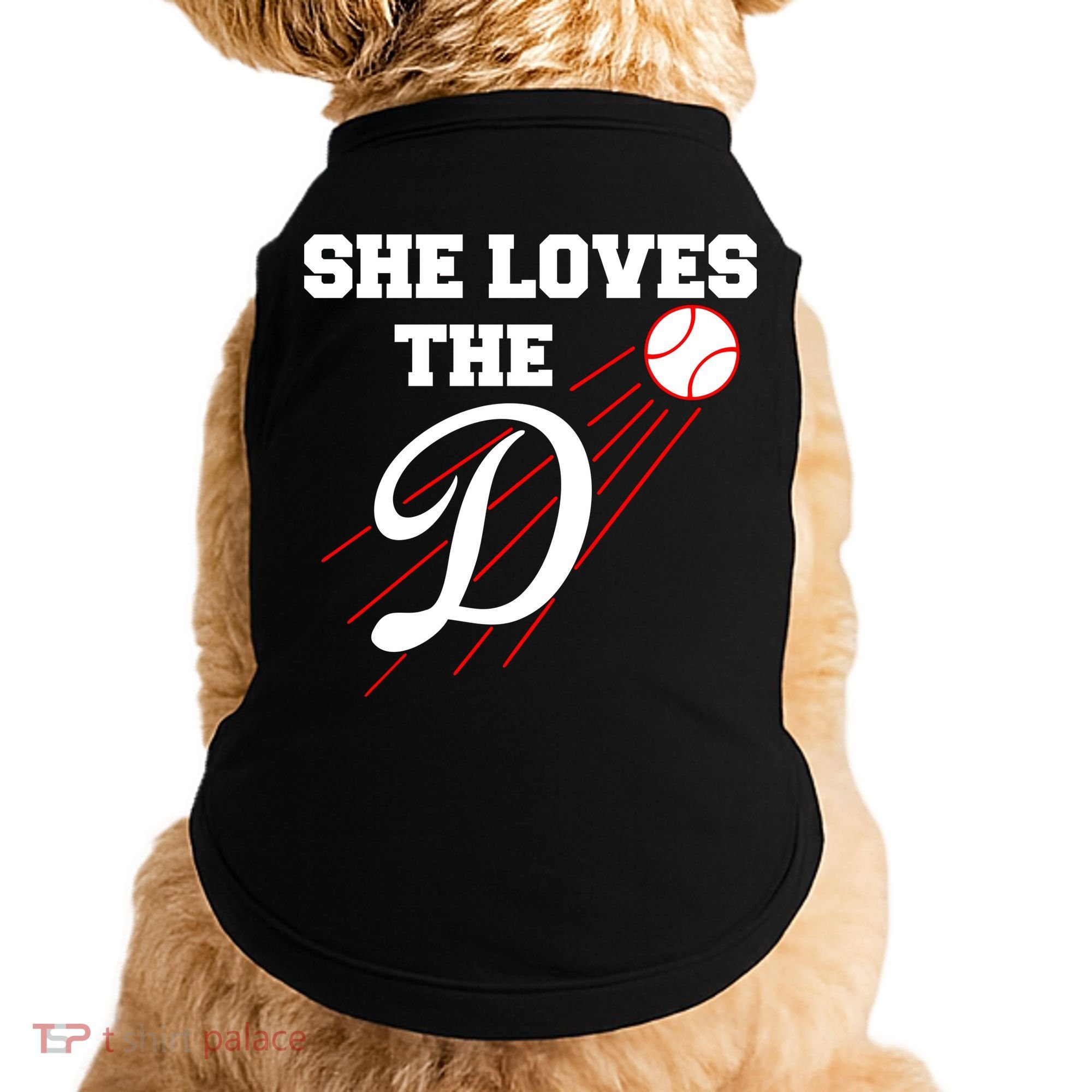 Baseball She Loves The D Los Angeles Doggie Tank