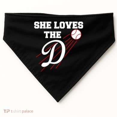 Baseball She Loves The D Los Angeles USA-Made Doggie Bandana