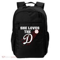 Baseball She Loves The D Los Angeles Backpack thumb 0