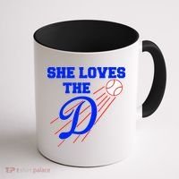 Baseball She Loves The D Los Angeles Coffee Mug thumb 1