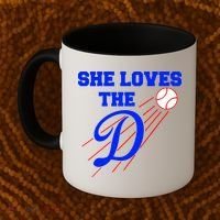 Baseball She Loves The D Los Angeles Coffee Mug thumb 2