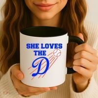 Baseball She Loves The D Los Angeles Coffee Mug thumb 3