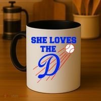 Baseball She Loves The D Los Angeles Coffee Mug thumb 4