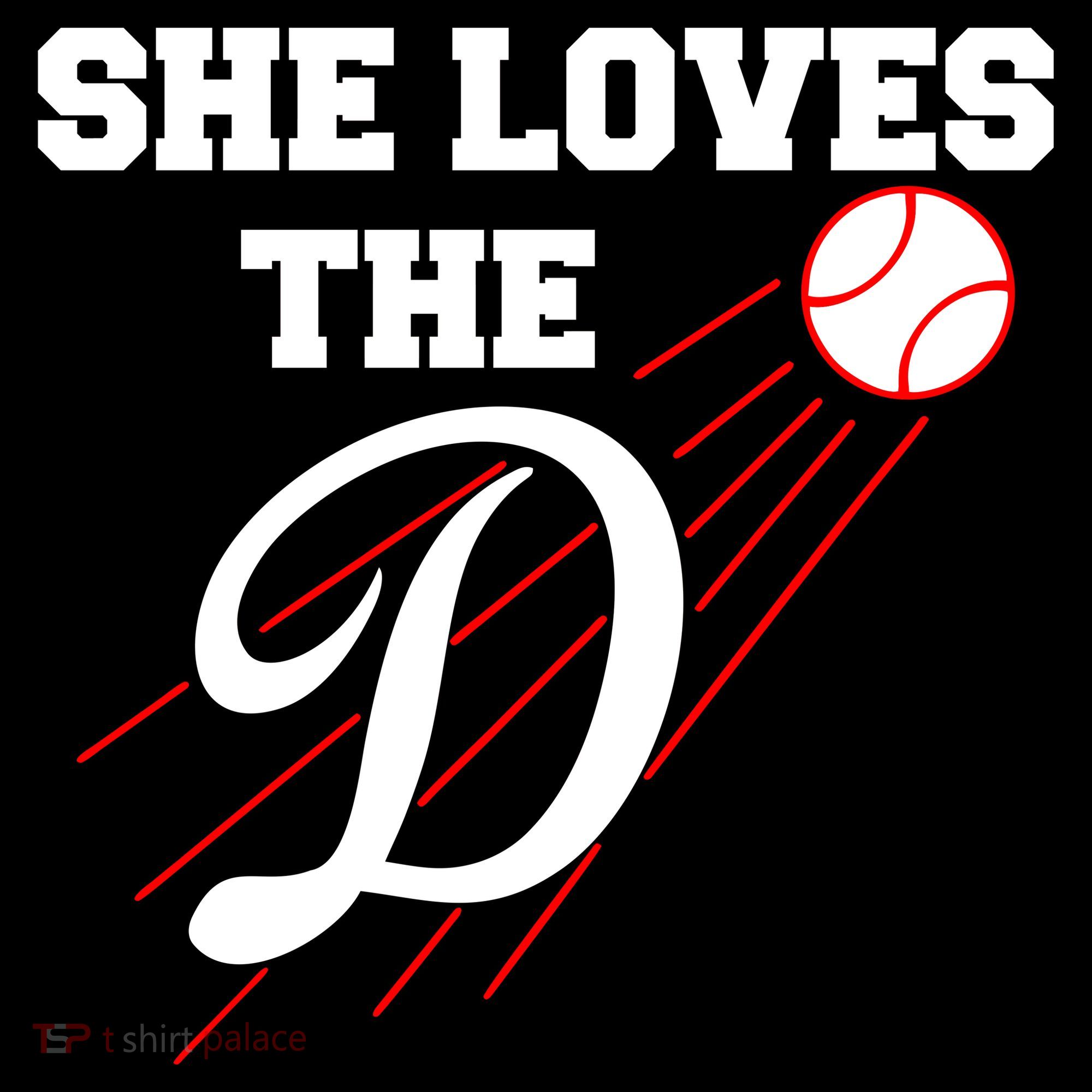 Baseball She Loves The D Los Angeles Women's Hoodie