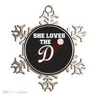 Baseball She Loves The D Los Angeles Ornament thumb 0
