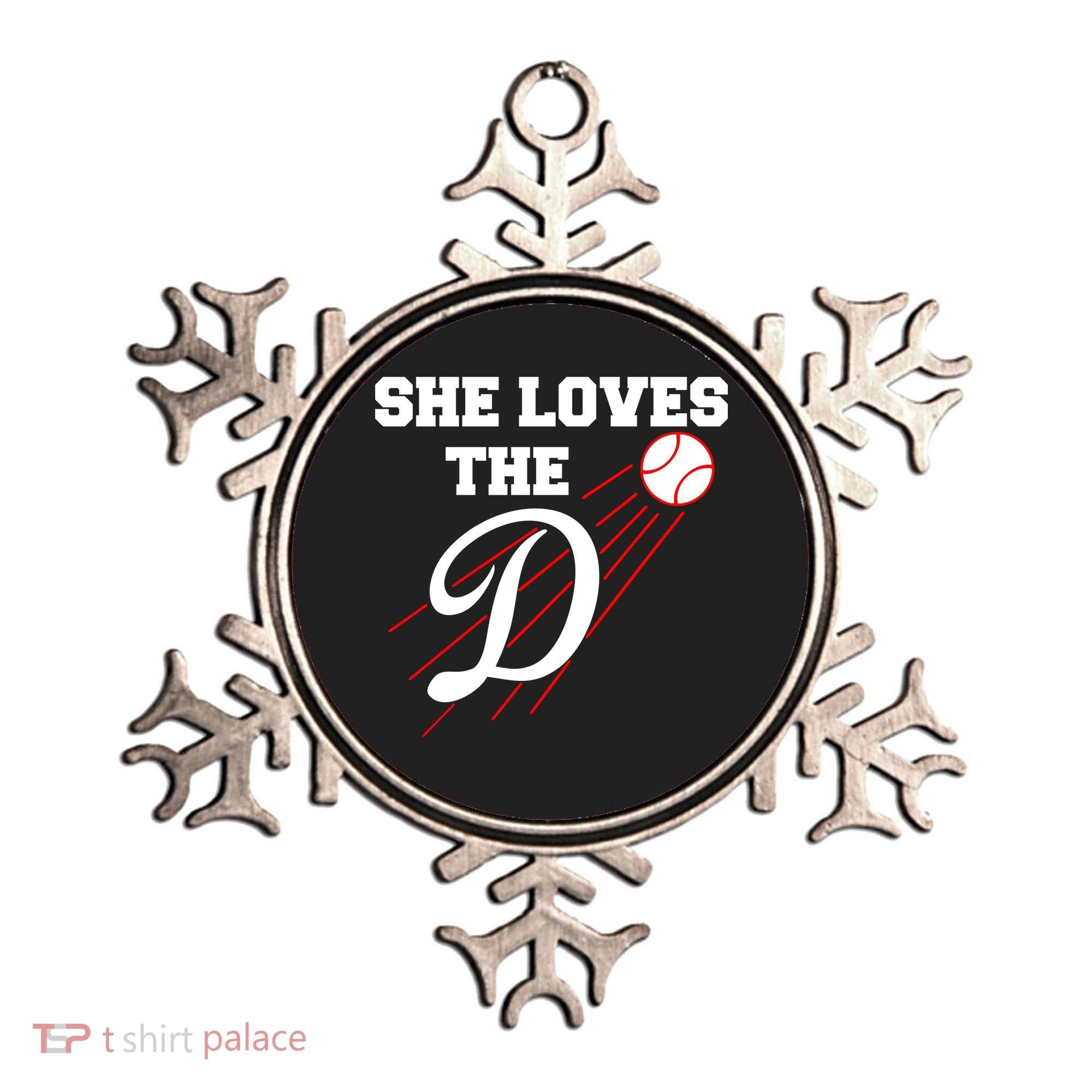 Baseball She Loves The D Los Angeles Ornament