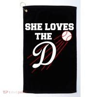 Baseball She Loves The D Los Angeles Golf Towel thumb 0